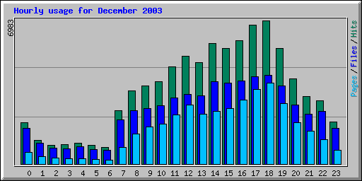 Hourly usage for December 2003