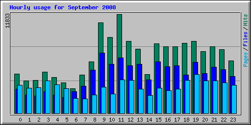 Hourly usage for September 2008