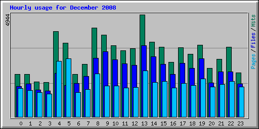 Hourly usage for December 2008