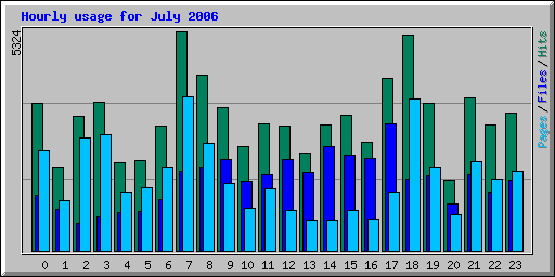 Hourly usage for July 2006