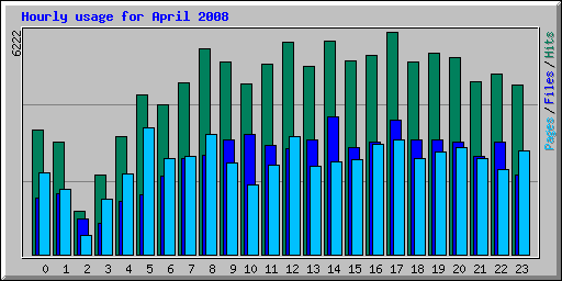 Hourly usage for April 2008