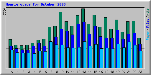 Hourly usage for October 2008