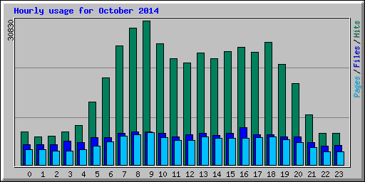 Hourly usage for October 2014
