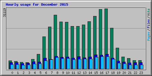 Hourly usage for December 2015