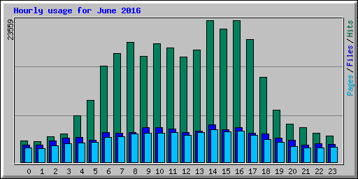 Hourly usage for June 2016