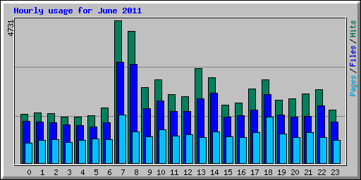 Hourly usage for June 2011