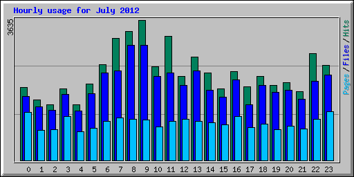 Hourly usage for July 2012