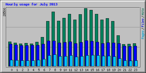 Hourly usage for July 2013
