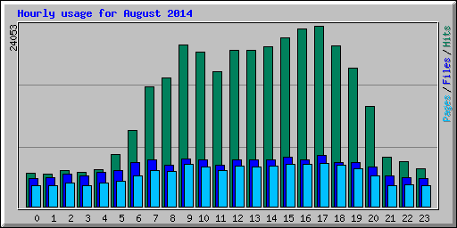 Hourly usage for August 2014