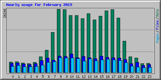 Hourly usage for February 2015