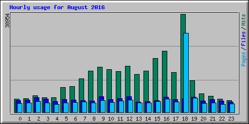 Hourly usage for August 2016