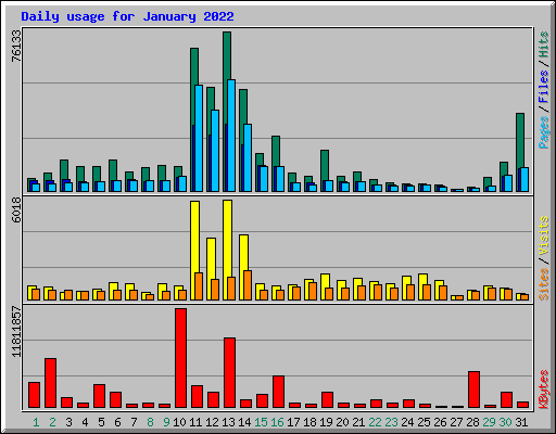 Daily usage for January 2022
