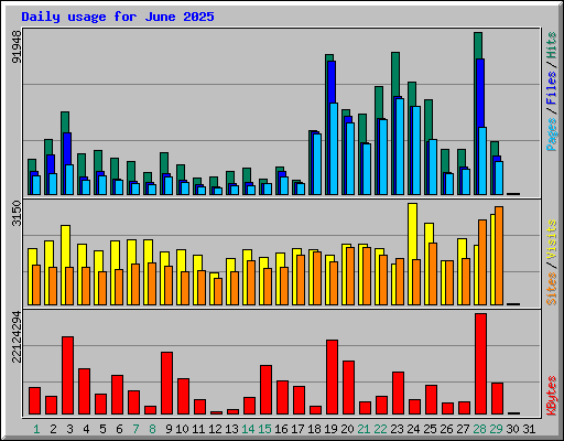 Daily usage for June 2025