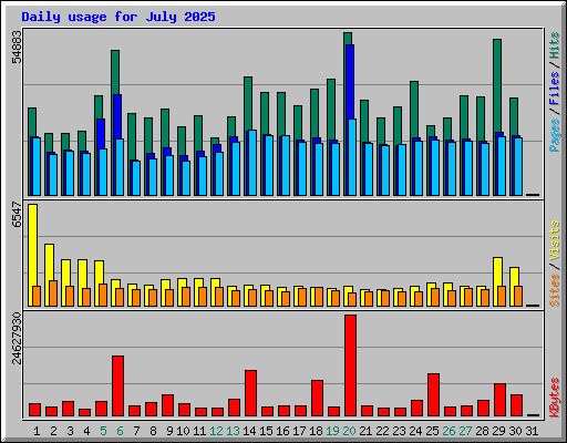 Daily usage for July 2025