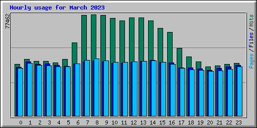 Hourly usage for March 2023
