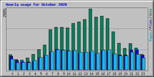 Hourly usage for October 2020