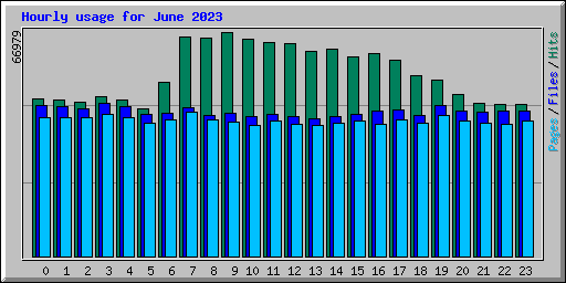 Hourly usage for June 2023