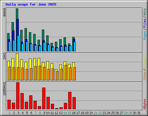 Daily usage for June 2025