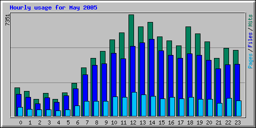 Hourly usage for May 2005