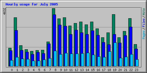 Hourly usage for July 2005