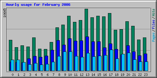 Hourly usage for February 2006