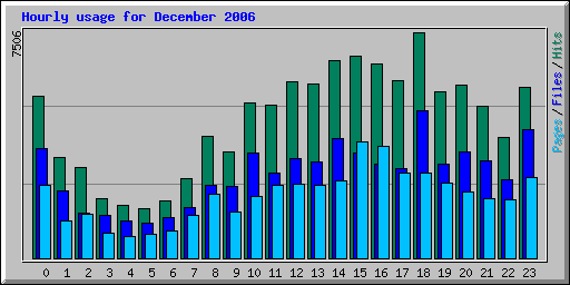 Hourly usage for December 2006
