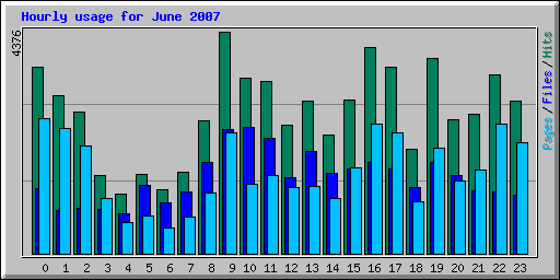 Hourly usage for June 2007