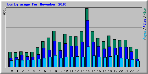 Hourly usage for November 2010