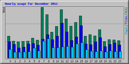 Hourly usage for December 2011