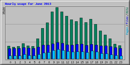 Hourly usage for June 2013