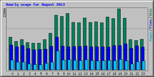 Hourly usage for August 2013