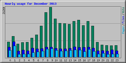 Hourly usage for December 2013