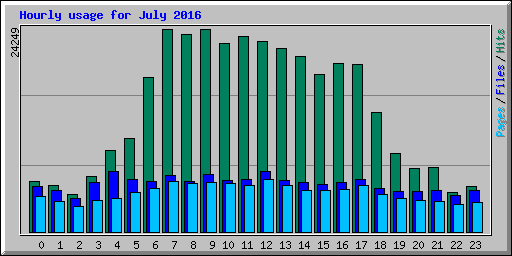 Hourly usage for July 2016