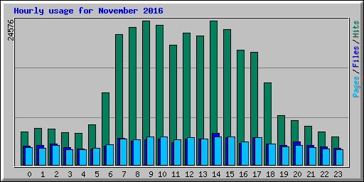 Hourly usage for November 2016