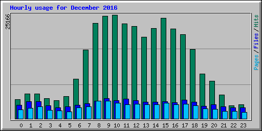 Hourly usage for December 2016