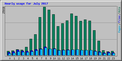 Hourly usage for July 2017