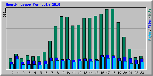 Hourly usage for July 2018