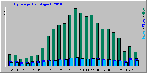 Hourly usage for August 2018