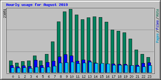 Hourly usage for August 2019
