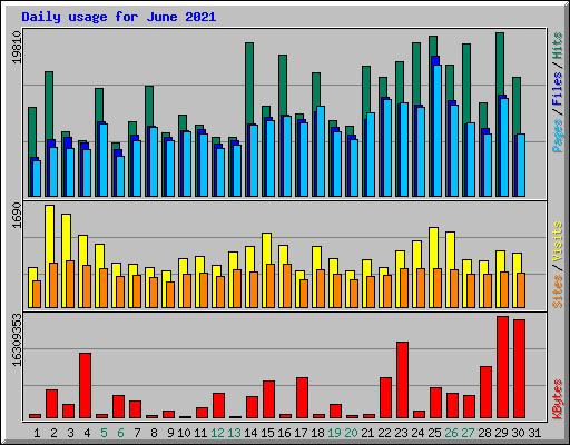 Daily usage for June 2021