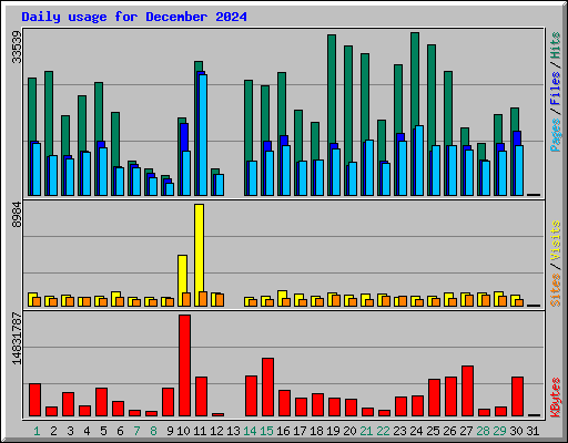 Daily usage for December 2024
