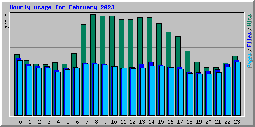 Hourly usage for February 2023