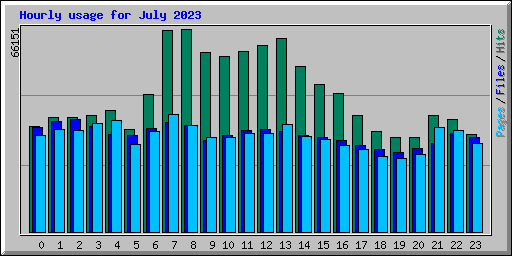 Hourly usage for July 2023