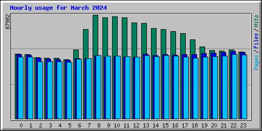 Hourly usage for March 2024