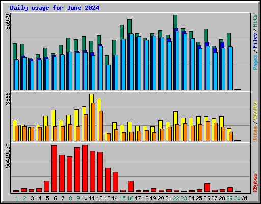 Daily usage for June 2024