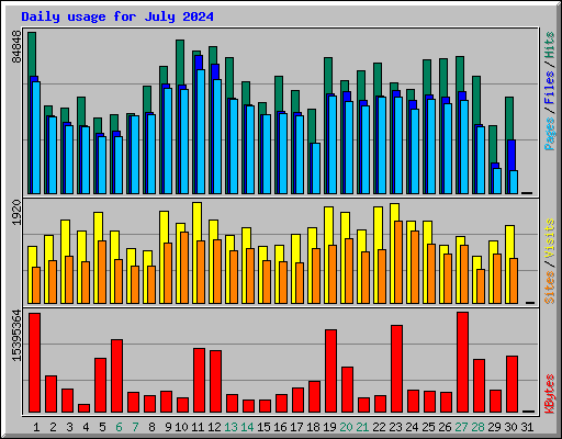 Daily usage for July 2024