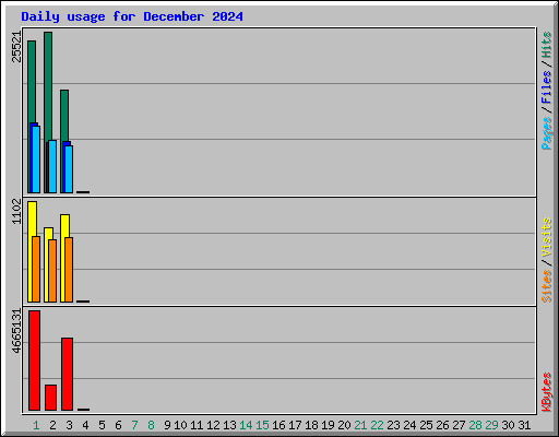 Daily usage for December 2024