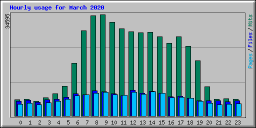 Hourly usage for March 2020