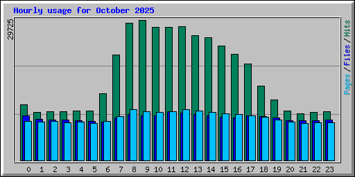 Hourly usage for October 2025
